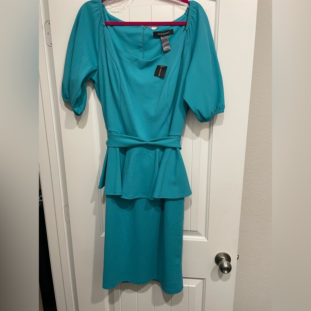 Turquoise Peplum Dress
